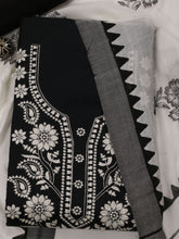 Neck Embroided Cotton Blend Unstitched Suit With Dupatta